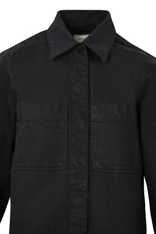 Boxy Denim Utility Jacket in Black