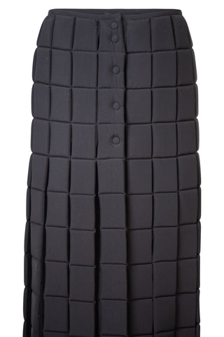 High Waisted Multi Slits Quilted Skirt in Black | new with tags (est. retail $740)