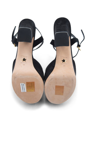 Suede Peep Toe Platform Sandal