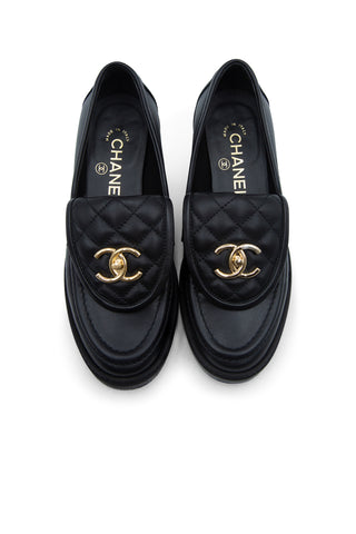 CC Turn Lock Lambskin Quilted Loafers Loafers Chanel   