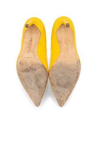 Patent Pointed Toe Pumps in Yellow
