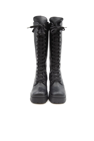 Lace-Up Leather Knee-Length Combat Boots | (est. retail $1,150)