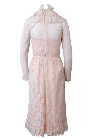 Oggee by Rizkallah Long Sleeve Lace Dress in Baby Pink