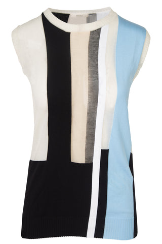 Striped Colorblock Knit Vest Shirts & Tops Celine   