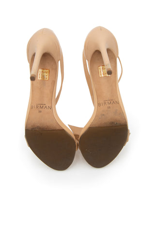 Clarita Bow Leather Sandals in Nude | (est. retail $595)