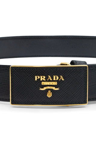 Saffiano Leather Logo Belt Belts Prada   