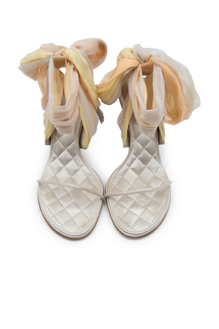 Vintage by Karl Lagerfeld Silk Chiffon Ankle Wrap Sandals | Cruise '04 Sandals Chanel   