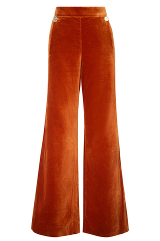Clove Velvet Trousers in Rust | (est. retail $600)