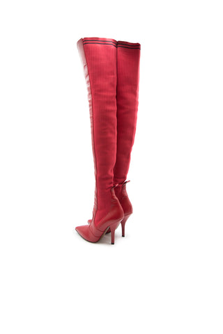Colibri Leather Riding Boots in Red Boots Fendi   