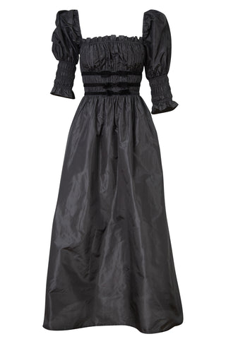 Black Three Quarter Sleeve Maxi Dress with Balloon Sleeves | new with tags