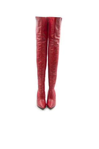 Colibri Leather Riding Boots in Red Boots Fendi   