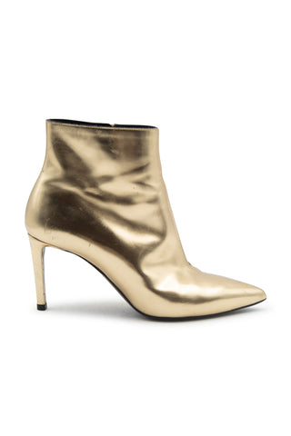 Patent Metallic Gold 'All Time Mirror Effect' Pointy Toe Bootie | PF ' 16 Collection Boots Balenciaga   