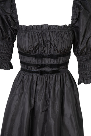 Black Three Quarter Sleeve Maxi Dress with Balloon Sleeves | new with tags