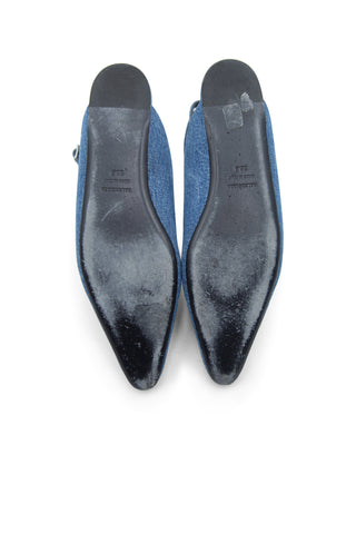 Wo Ankle-strap Denim Flats | (est. retail $650) Flats Balenciaga   