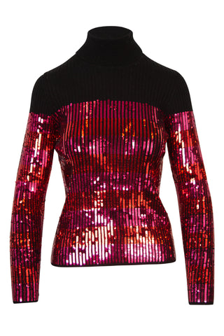 Sequin Striped Turtleneck Merino Sweater | Fall '22 (est. retail $1,990) Sweaters & Knits Carolina Herrera   