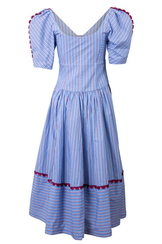 Anika Dress in Celeste Rouge Stripes | (est. retail $750)
