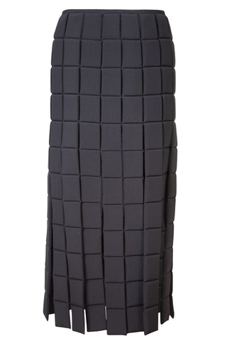 High Waisted Multi Slits Quilted Skirt in Black | new with tags (est. retail $740)