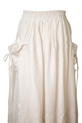 Linen Midi Skirt in White Skirts Brock Collection   