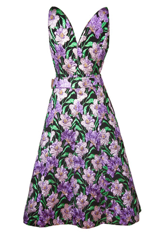 Thin Strap Curved V-neck Full Skirt Dress | new with tags (est. retail $3,690) Dresses Carolina Herrera   