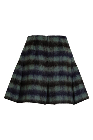 Box-Pleated Mohair Plaid Mini Skirt Skirts Balenciaga   
