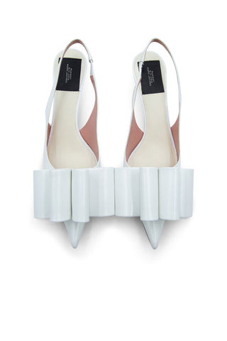 White Leather Bow Slingback Heels | Runway Collection | (est. retail $495) Heels Marc Jacobs   