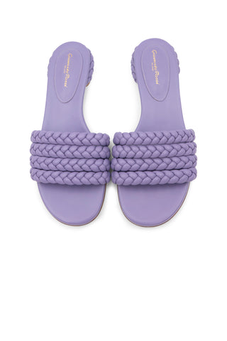 Purple Braided Leather Sandals | (est. retail $836)