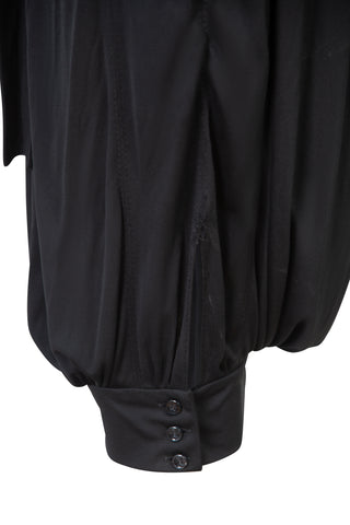 Stefano Pilati Era, Vintage Puff Sleeve Midi Dress in Black