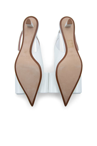 White Leather Bow Slingback Heels | Runway Collection | (est. retail $495) Heels Marc Jacobs   