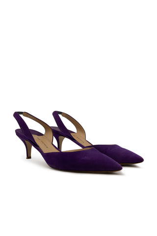 Louis Vuitton Suede Slingback Sandals Purple Platform Heels Shoes 36.5  US6.5 US7