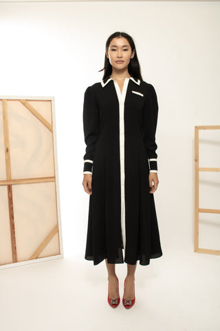 Lucius' Monochrome Crepe Midi Dress | new with tags (est. retail $1,355) Dresses Emilia Wickstead   
