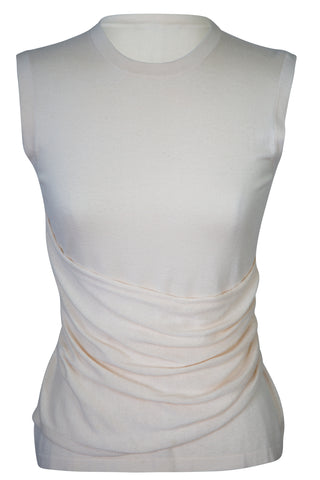 Sasha Sleeveless Cashmere Top in Beige