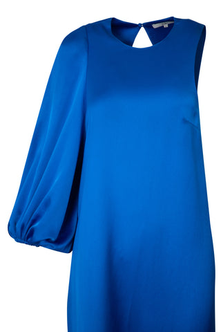 Celestia One Sleeve Bias Dress in Elbe Blue | FW '18 Runway (est. retail $1,472)