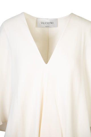 Garavani Silk-crepe Draped-front Cape Gown | (est. retail $8,000) Dresses Valentino   