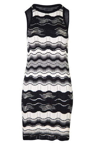 Sleeveless Striped Knee Length Dress