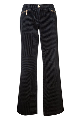 Initials Corduroy Zipper Pants in Black