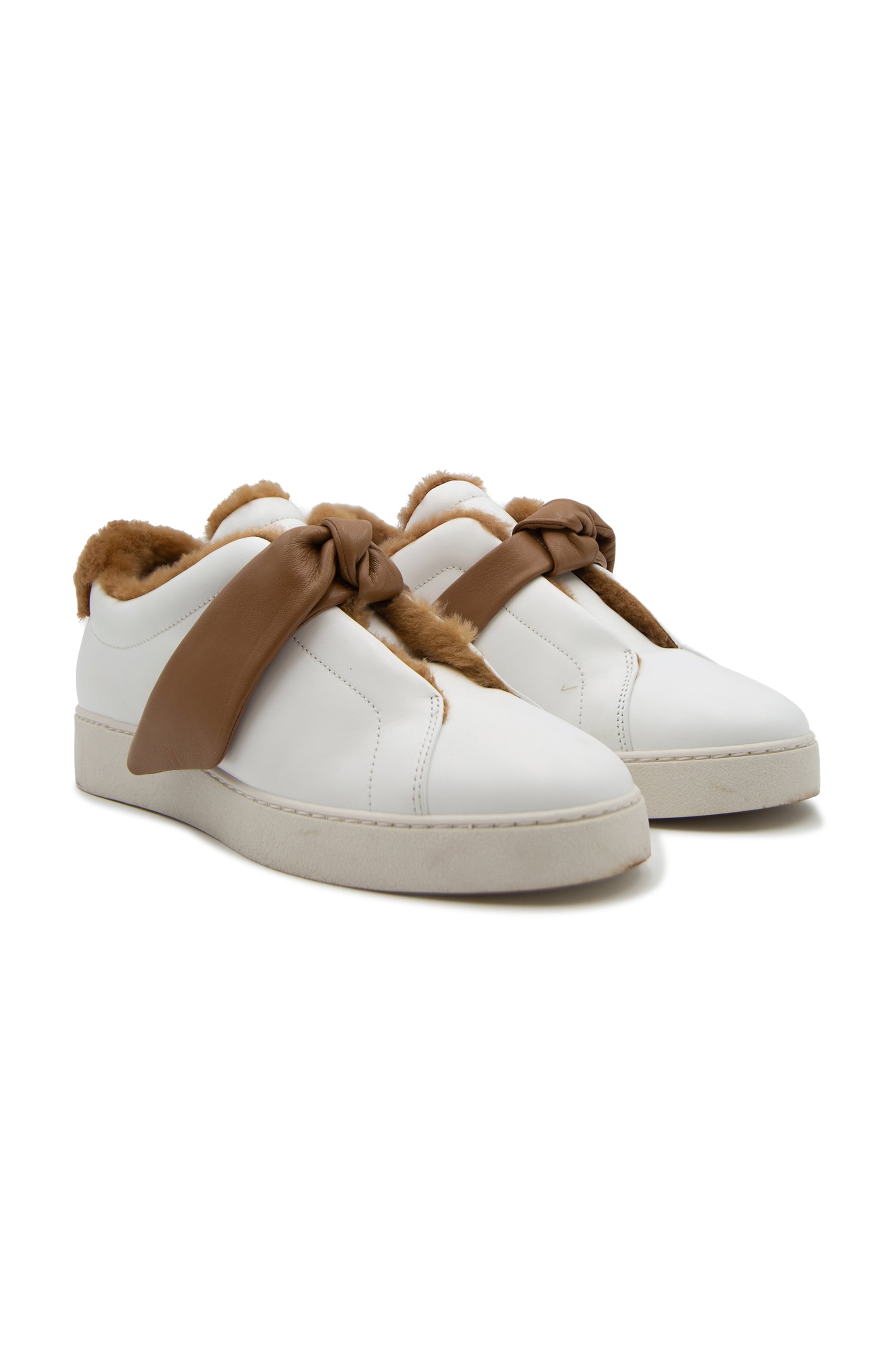 Alexandre Birman Asymmetric Clarita Leather Slip-On Sneakers