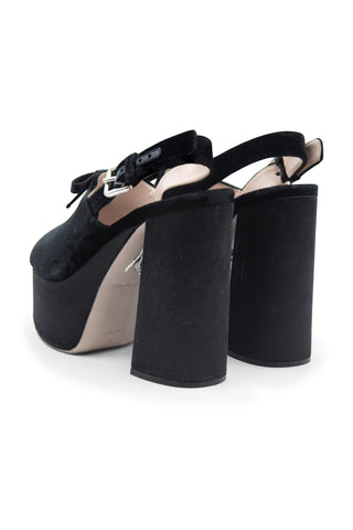 Peep-toe Velvet Platform Sandals | SS '19 | (est. retail $760) Heels Miu Miu   