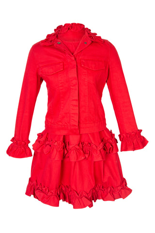 x J Brand Red Ruffled Mini Dress | (est. retail $590)