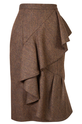 Prorsum Herringbone Wool Ruffle Skirt | FW'12 Runway (est. retail $1,495) Skirts Burberry   