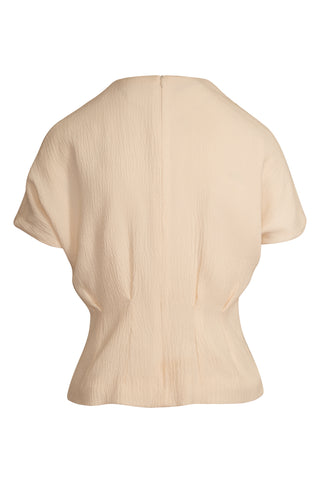 White Silk Pleated Top