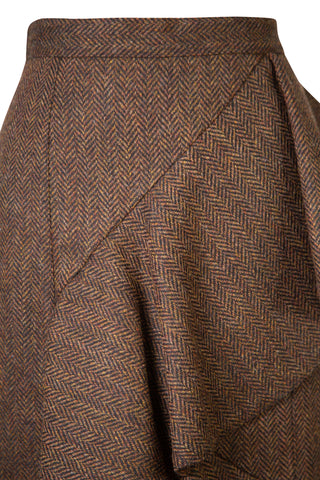 Prorsum Herringbone Wool Ruffle Skirt | FW'12 Runway (est. retail $1,495) Skirts Burberry   