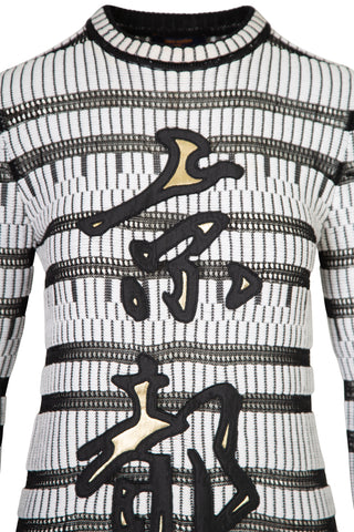 Striped Stretch Semi-sheer Knit Dress Dresses Louis Vuitton   