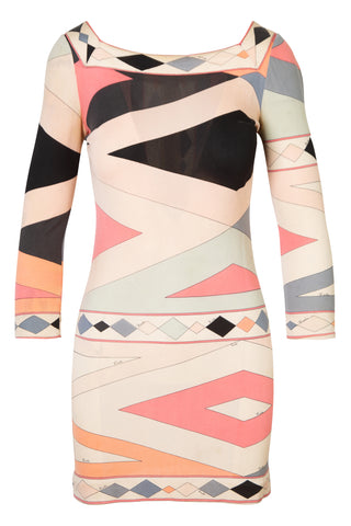 Multicolor Print Long Sleeve Dress Dresses Emilio Pucci   