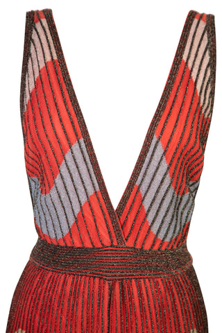 M Lurex Ribbed Pleated Knit Jumpsuit | SS '18 Dresses Missoni   