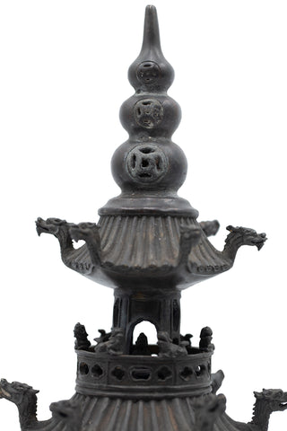 Vintage Bronze Pagodas | set of 2 Decorative Accents Vintage   