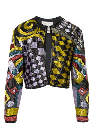 x Neiman Marcus Vintage 80s Embroidered Bolero Jacket | Riazee Nights Collection