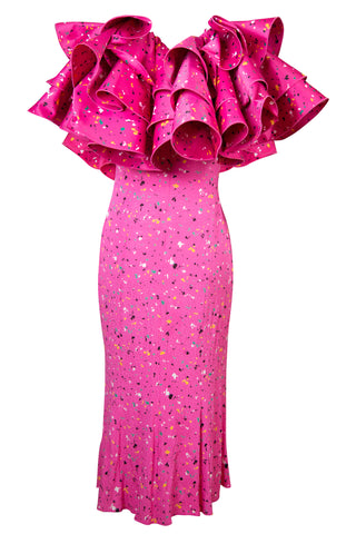 Carmen Dress in Paint Splash Pink | new with tags (est . retail $350)