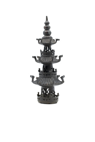 Vintage Bronze Pagodas | set of 2 Decorative Accents Vintage   