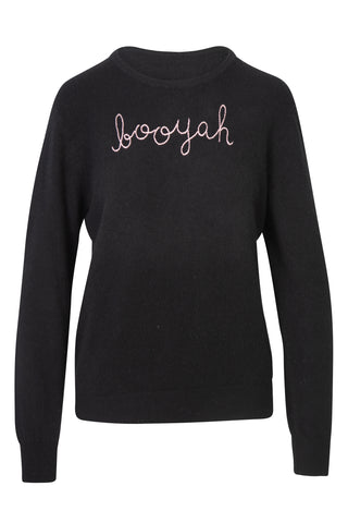 Booyah Embroidered Cashmere Sweater in Black | (est. retail $380)