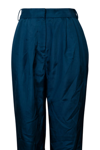 Turquoise Zipper Trousers Pants Tibi   